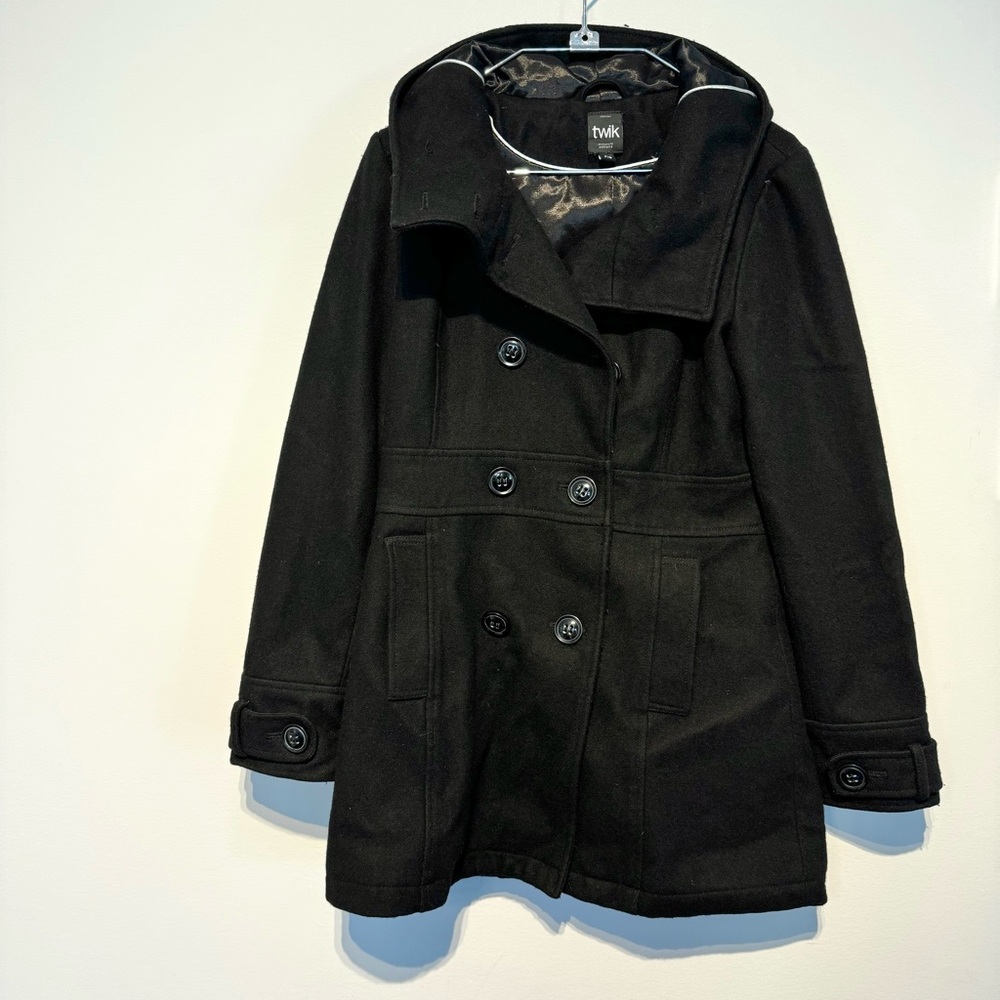 Twik Peacoat Jacket Wool Blend / Black / S